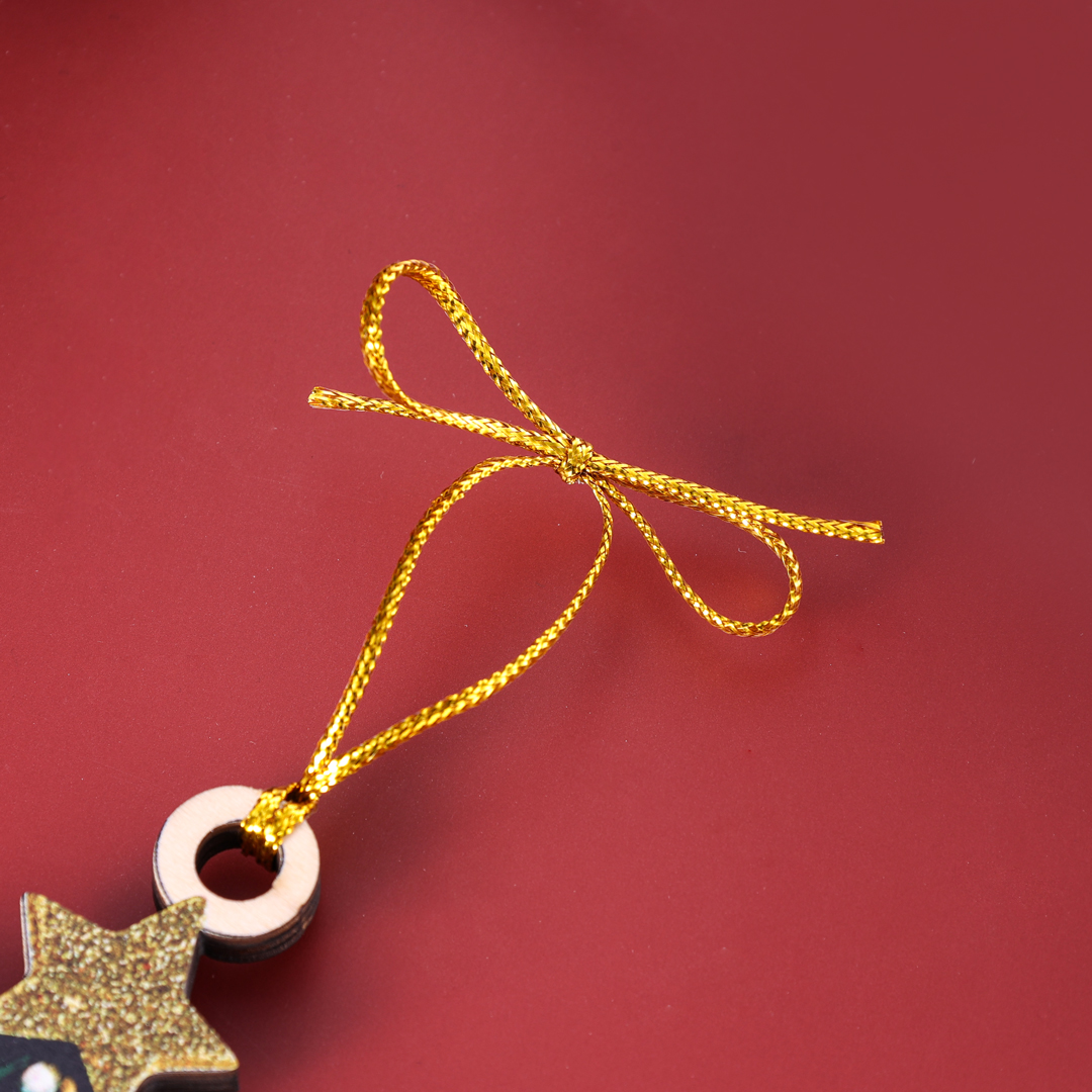 Holz Personalisiertes 7 Namen Text Weihnachtsornament Baum Anhänger mit 7 Familienmitgliedern