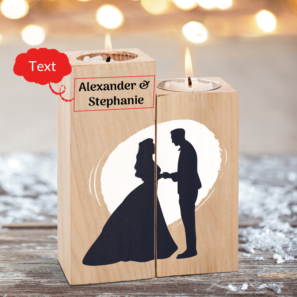Personalisierter Text Hochtzeit Kerzenhalter Geschenk für frisch vermählte Ehepaar Hochzeitsgeschenk