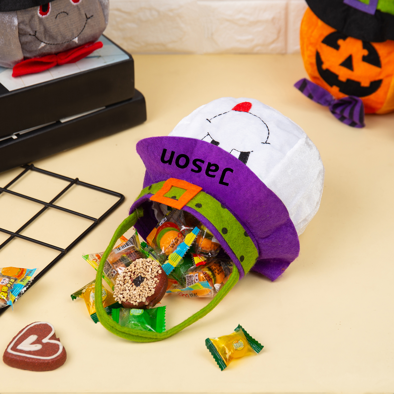 Personalisierter Name Halloween Tasche Süßes Oder Saures Süßigkeiten Tasche 