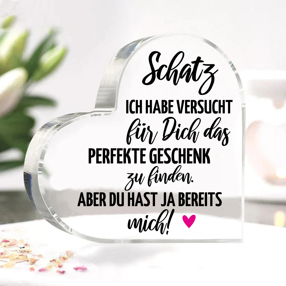 Personalisierte Name Acryl-Deko-Du hast ja bereits mich-Schreibtischdekoration für Paar