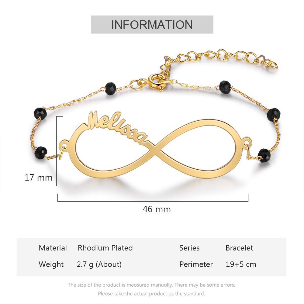 Infinity Armband mit 1 Namensgravur Kundenspezifisch