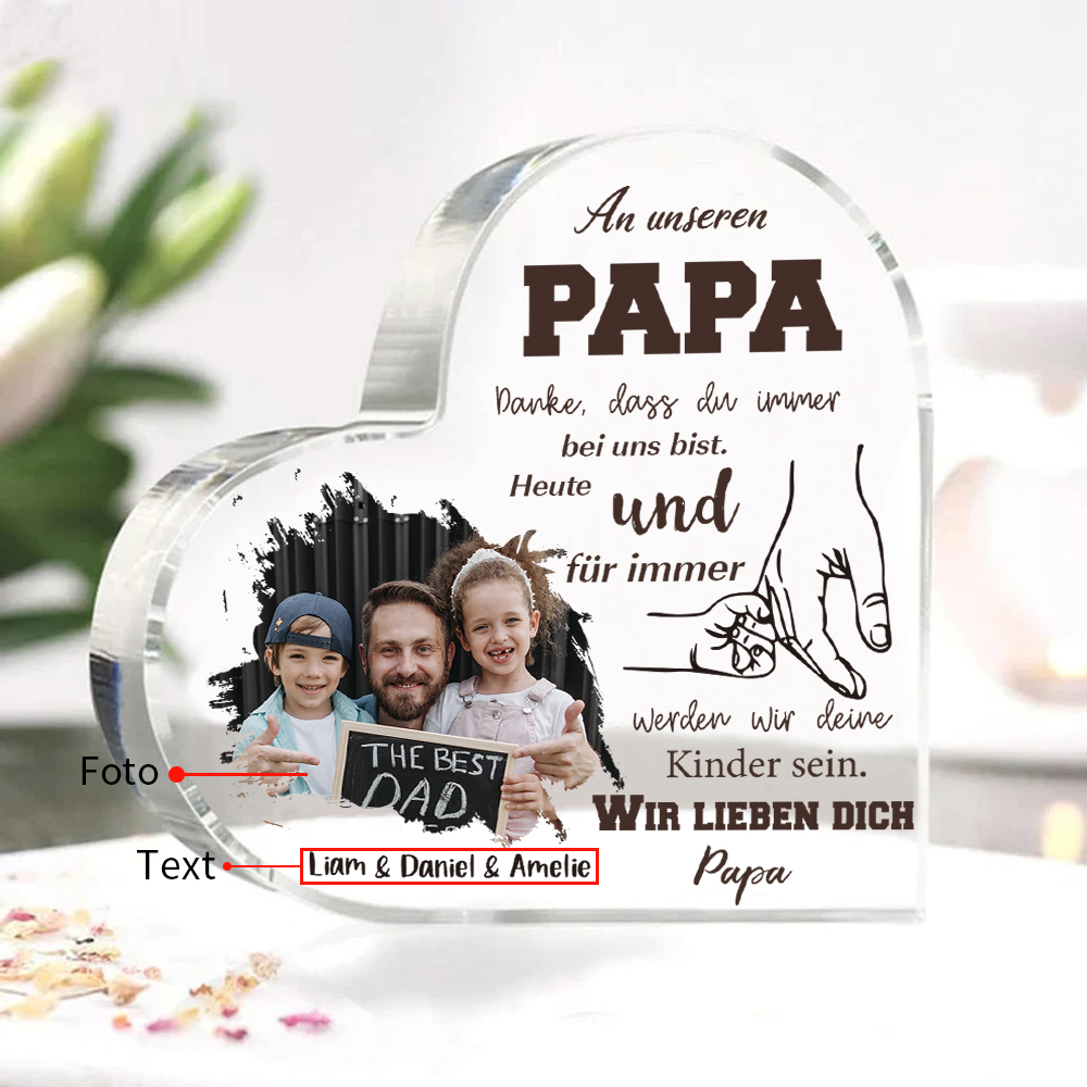 Dankeschön-Geschenk Für Papa – Edelstahl-Schild Mit Spruch, 10 X 10 Cm, Perfekt Als Schreibtisch-Deko Oder Vatertagsgeschenk