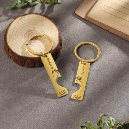 Personalisierte Partner-Schlüsselanhänger mit individueller Gravur im 2er Set - Herz Vereinbarung