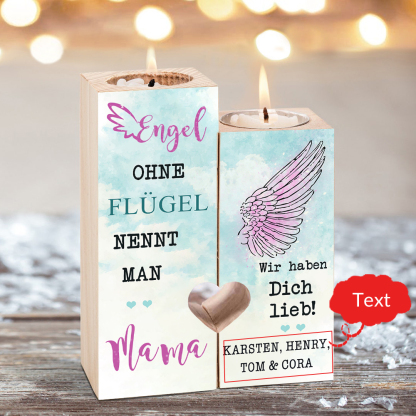 Personalisierter Text Löwe Einhorn Kerzenhalter-Engel ohne flügel nennt man Mama-Geschenk für Mutter