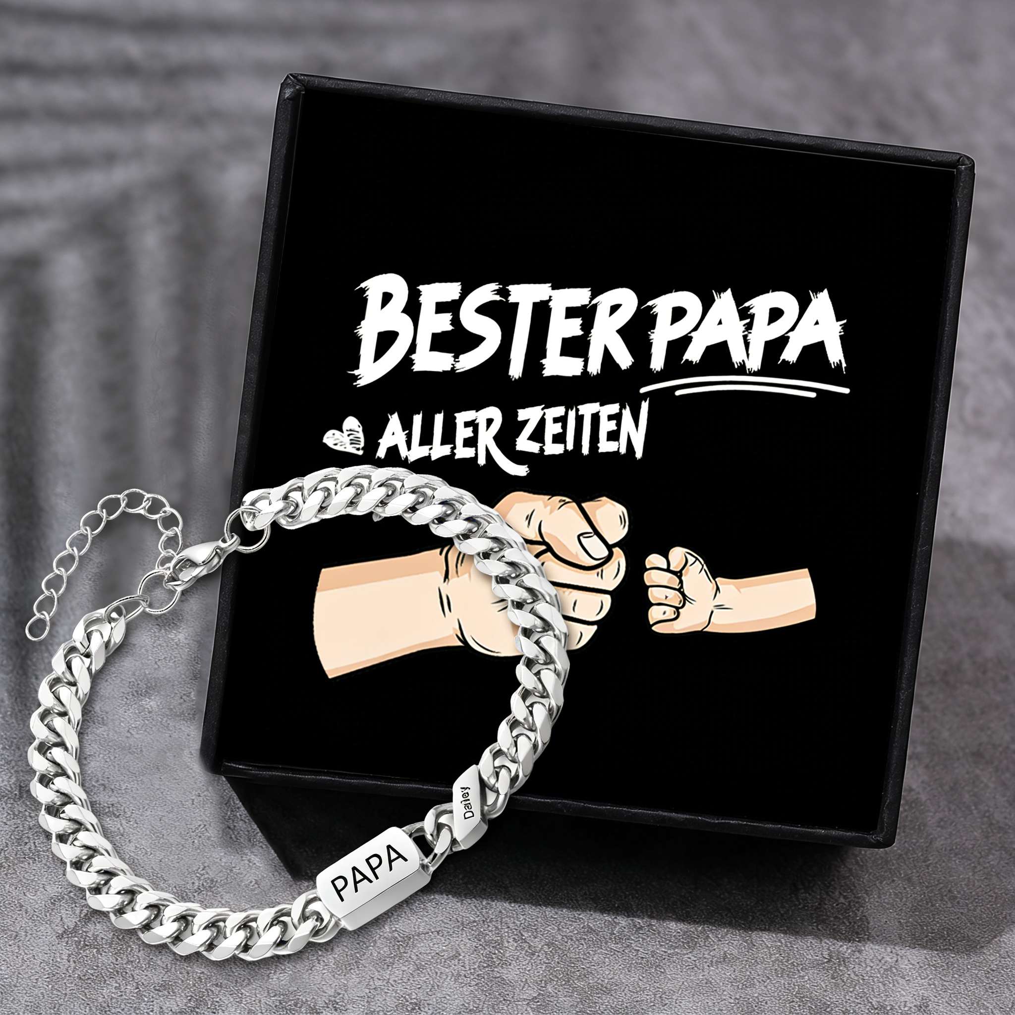 Herren Personalisierte 1-6 Namen Edelstahl Armband mit Text