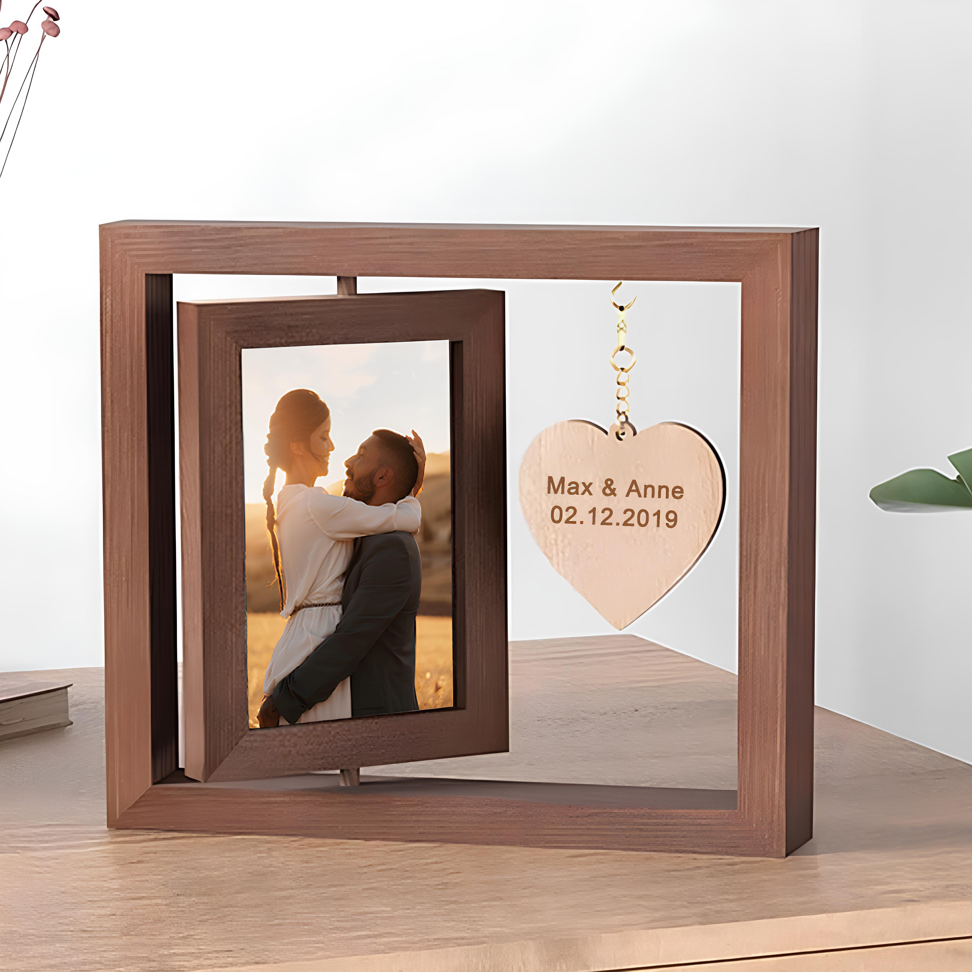 Holz Deko Personalisiertes Foto & 2 Texte Schreibtischdekoration Holz Ornament