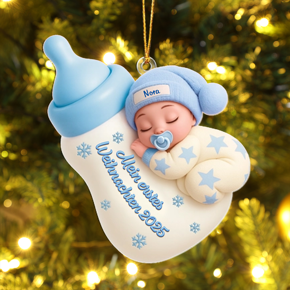 Schlafbaby-Ornament Babyflasche Erstes Weihnachten