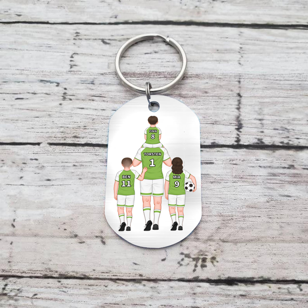 Personalisierbarer 2-4 Namen Schlüsselanhänger-Papa ist Held-Geschenk für Vater