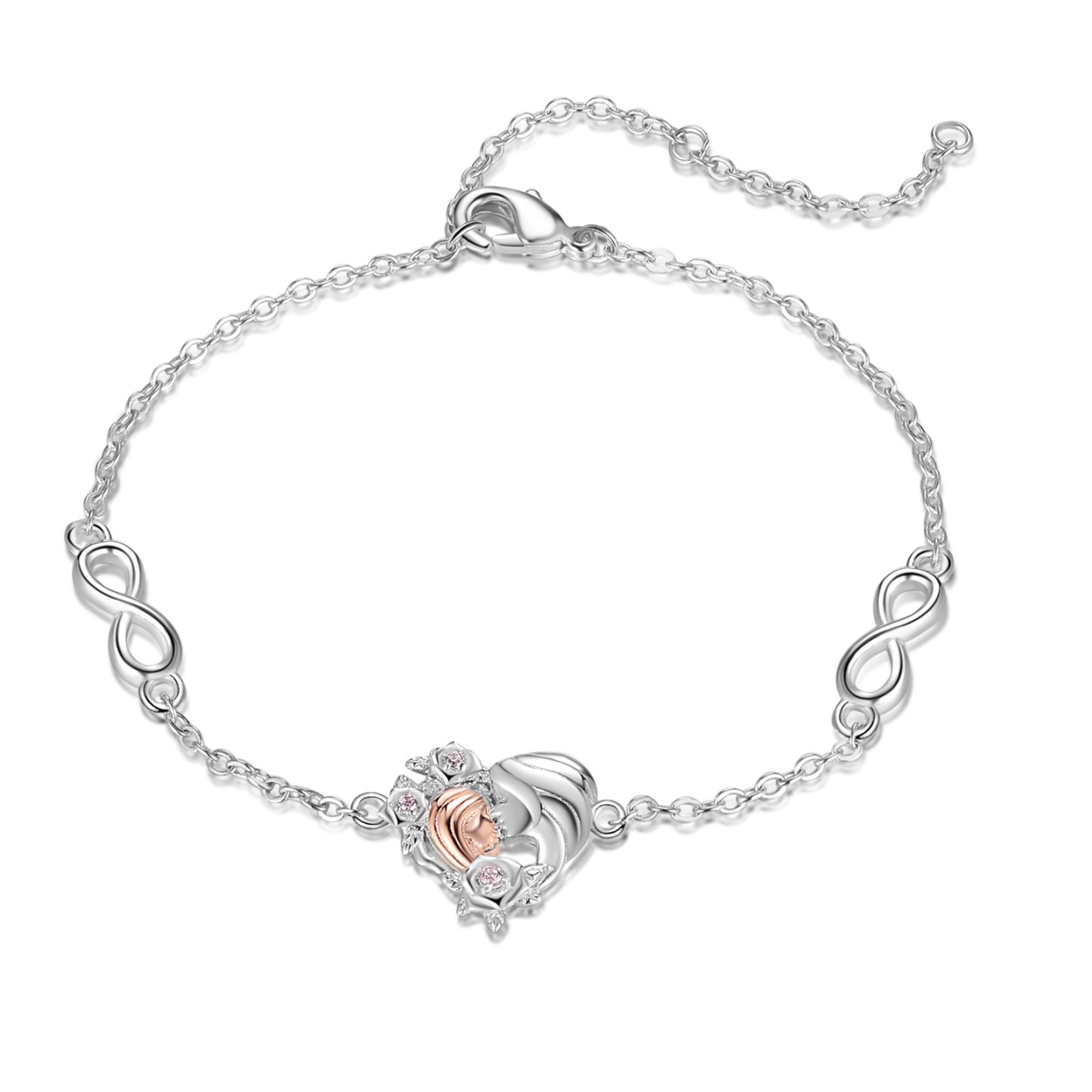 Herz Infinity Armband mit Zirkonia -Tochter ♡ Mutter Geschenk