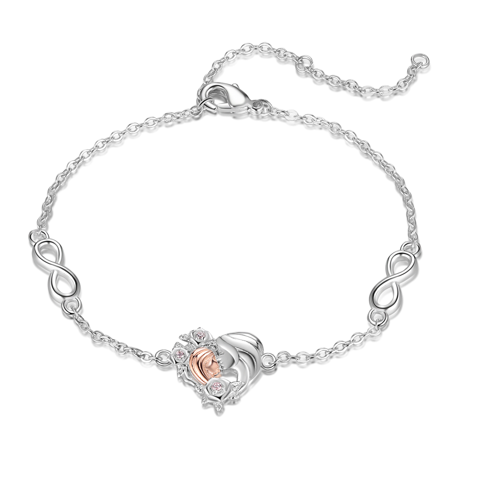 Herz Infinity Armband mit Zirkonia -Tochter ♡ Mutter Geschenk