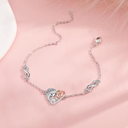 Herz Infinity Armband mit Zirkonia -Tochter ♡ Mutter Geschenk