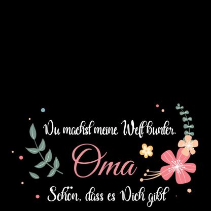 Personalisierte 1 Name Herz Halskette mit 1 Geburtsstein - Du machst meine Well bunter. Oma Schön, dass es Dich gibt - Geschenk mit Nachrichtenkarte