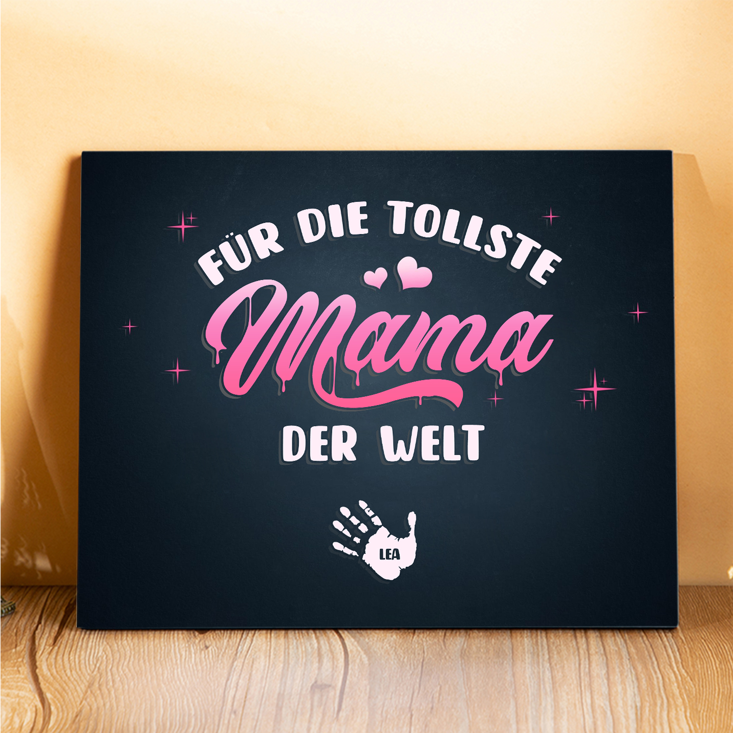 Mutter Holzbild-Personalisierte 1-7 Namen Holzdekoration-Die Liebe einer Mutter kennt keine Grenzen