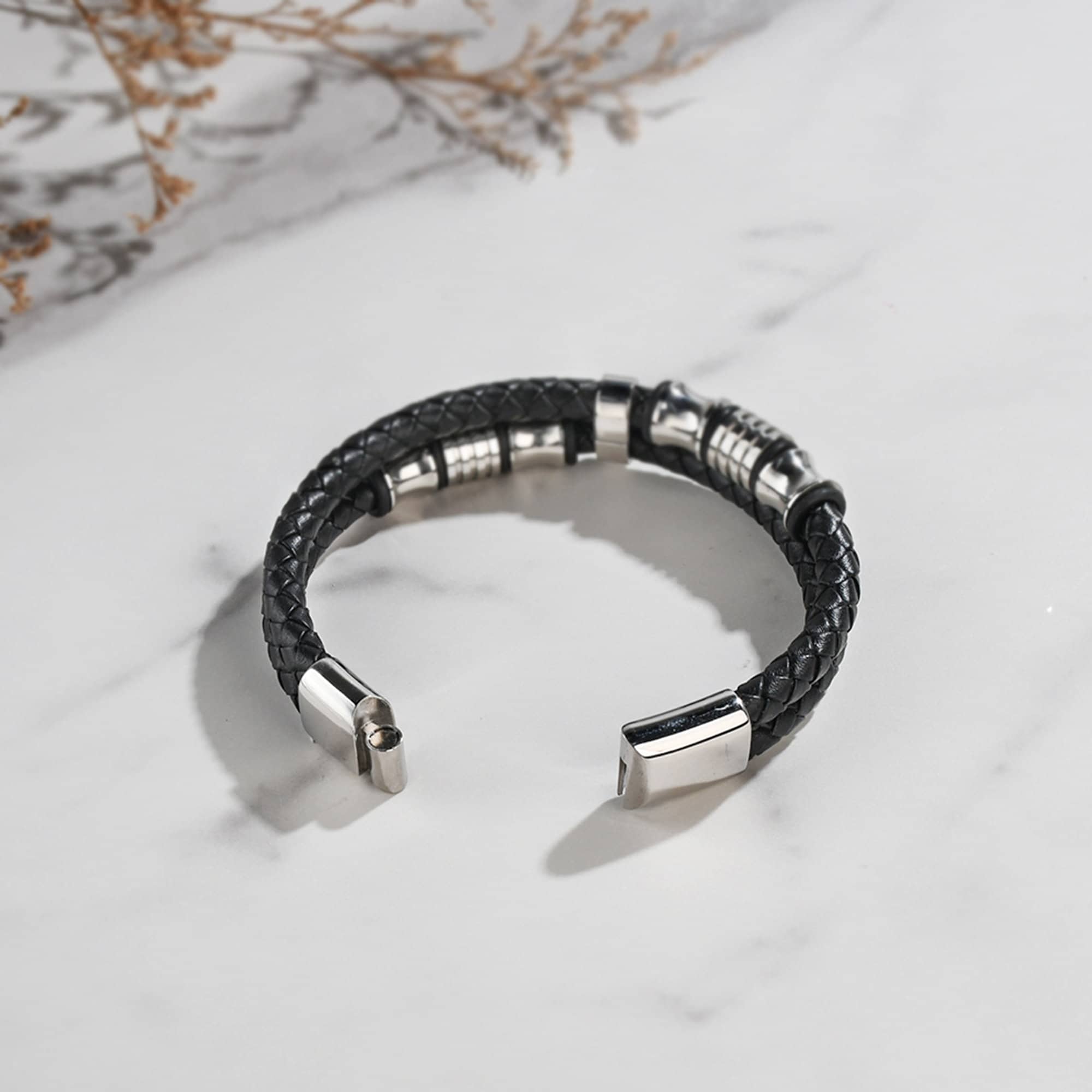 Leder Armband-An meinen Stiefsohn-Geschenk mit Nachrichtenkarte