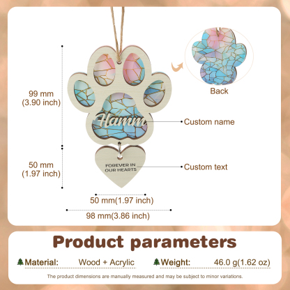Personalisierter Pfoten-Anhänger mit Herz – Weihnachtsornament & Erinnerungsgeschenk für Haustierliebhaber