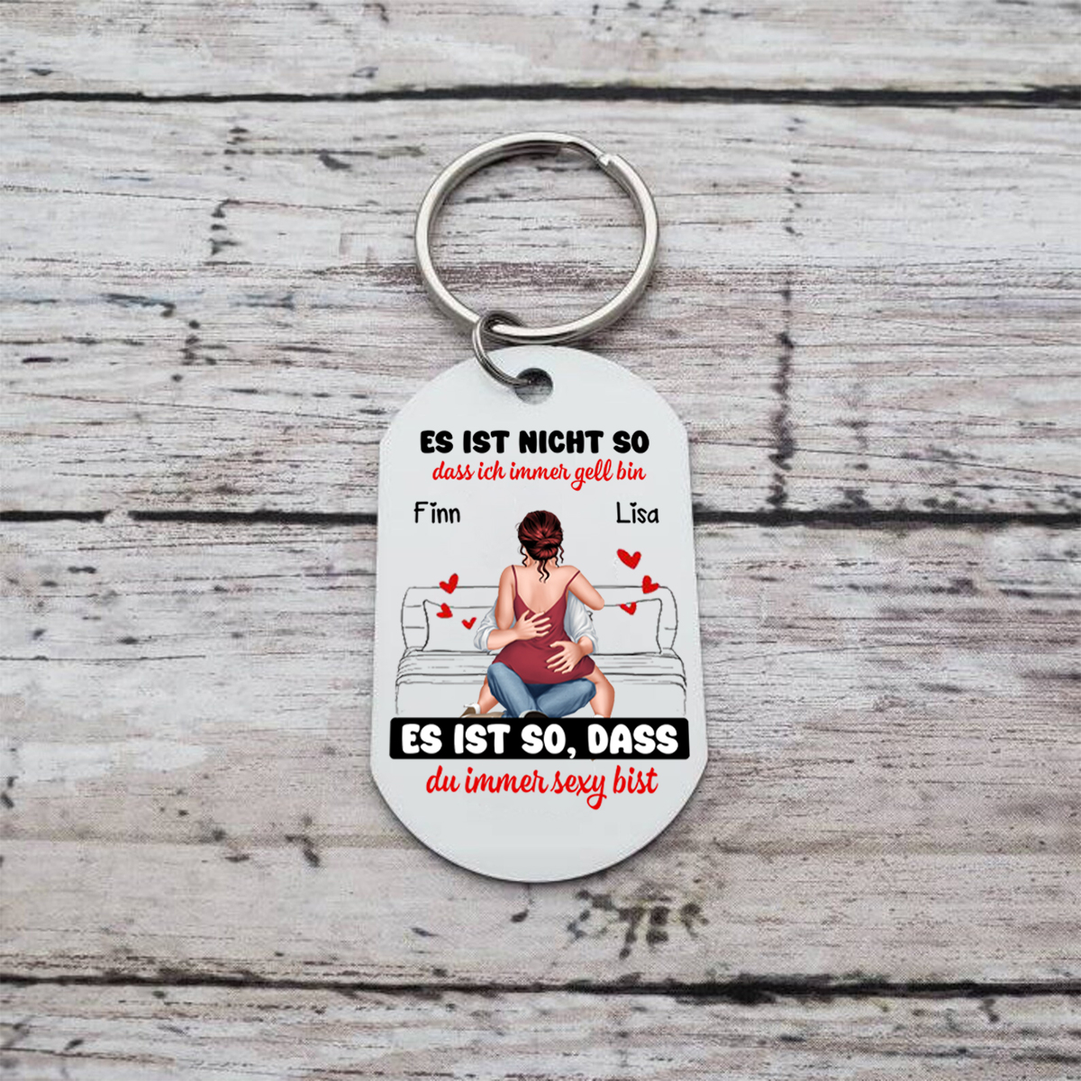 Personalisierte kreative Edelstahl Schlüsselanhänger für Paar