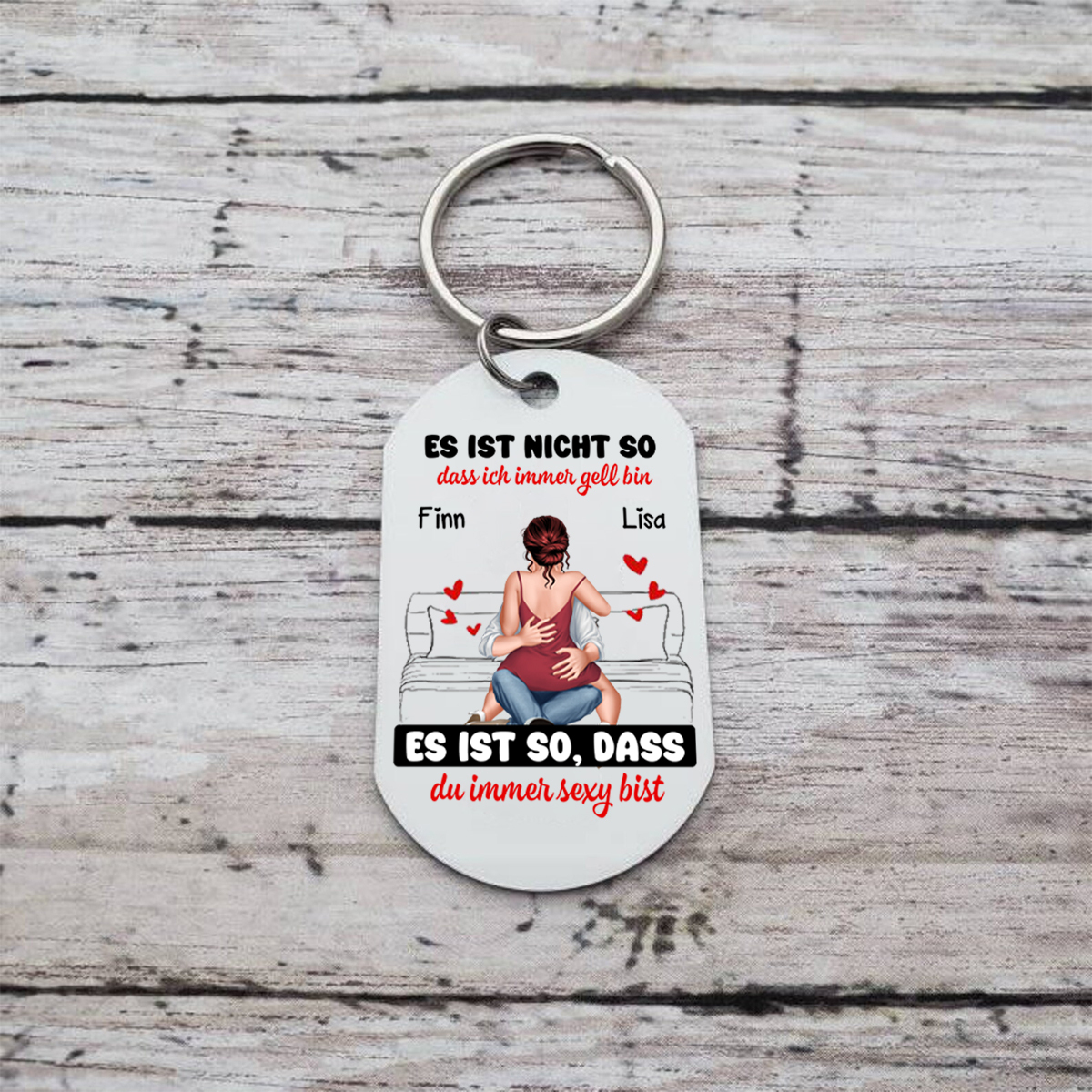 Personalisierte kreative Edelstahl Schlüsselanhänger für Paar