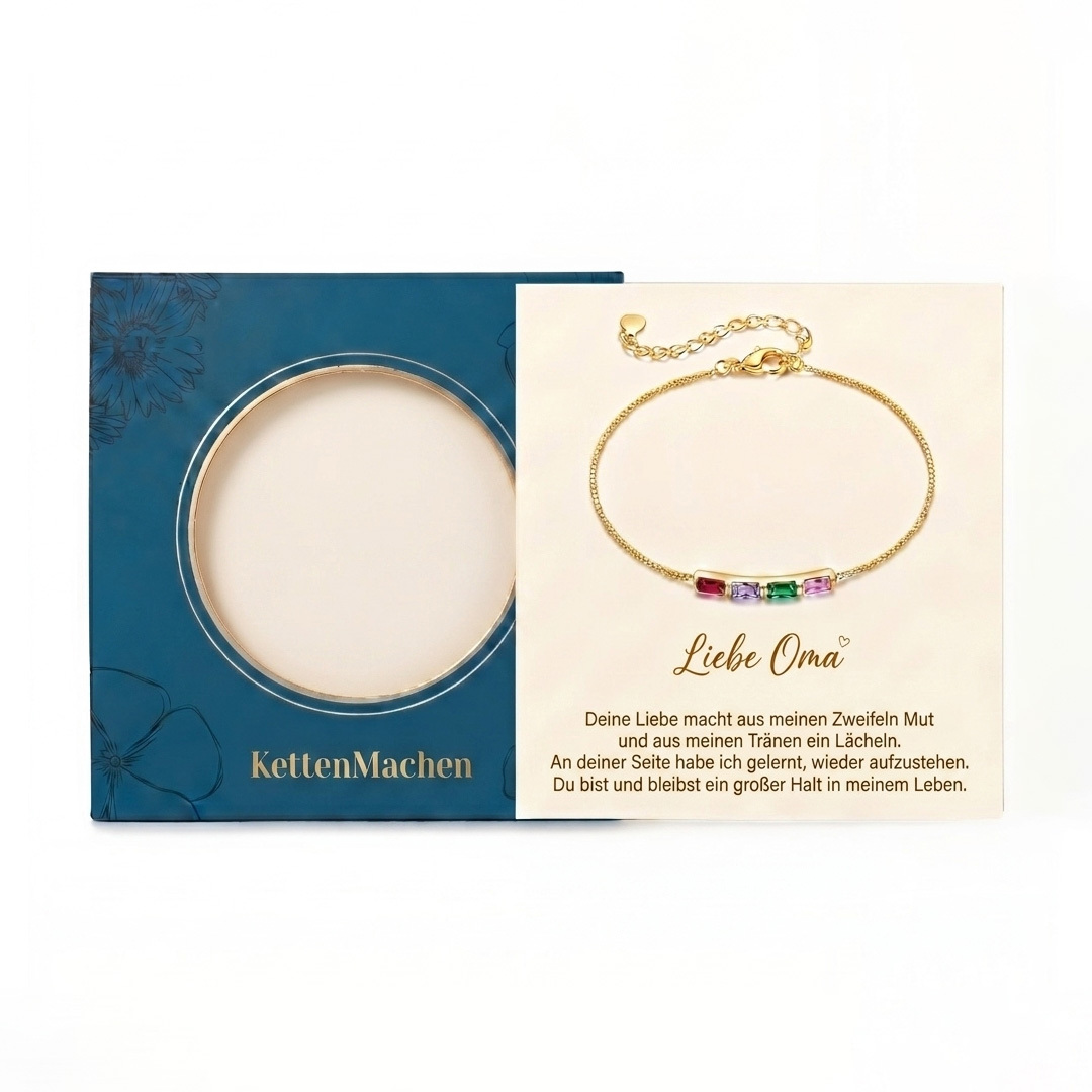 Personalisiertes Silberarmband aus 925 Sterling Silber mit 2 bis 6 Geburtssteinen Geschenk für Mama oder sie