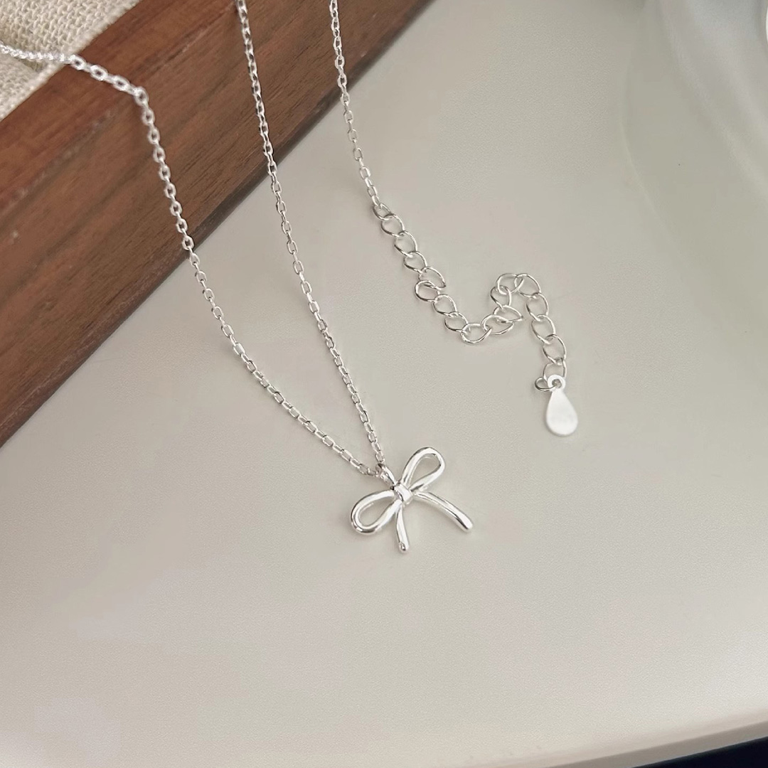 925 Sterling Silber Schleifen Halskette mit Grußkarte & Box – An meine Tochter – Ein liebevolles Geschenk für Tochter