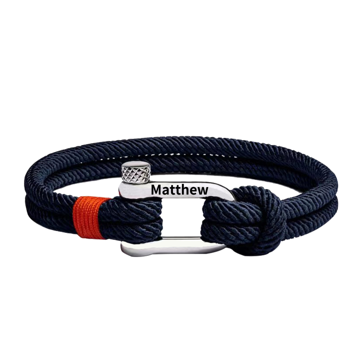 Herren Personalisierter 1 Name Edelstahl Hufeisenschnalle Handseil Armband--An unseren wundervollen Sohn zum Abschluss-Geschenk mit Nachrichtenkarte