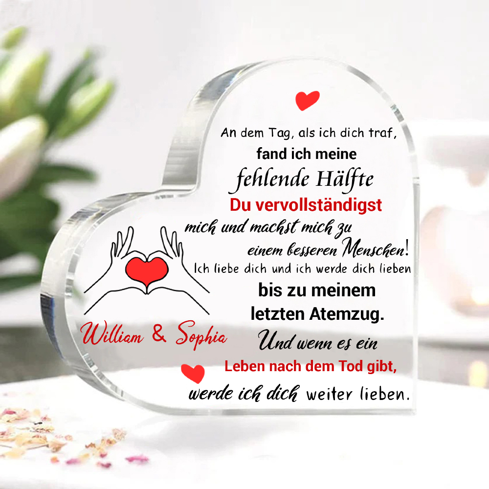 Personalisierte 1 Text Acryl-Deko-Du machst mich zu einem besseren Menschen-Schreibtischdekoration für Paar