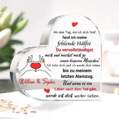 Personalisierte 1 Text Acryl-Deko-Du machst mich zu einem besseren Menschen-Schreibtischdekoration für Paar