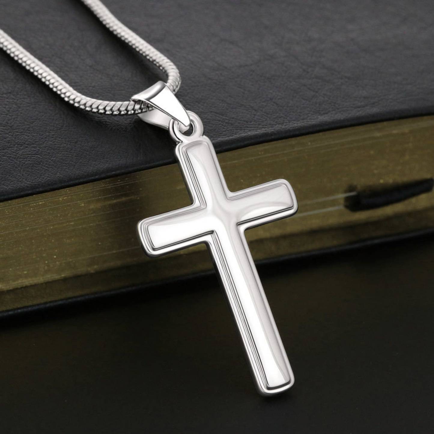 925 Sterling Silber An Meinen Sohn von Mama Kommunion Kreuz Halskette - Geschenk mit Nachrichtenkarte