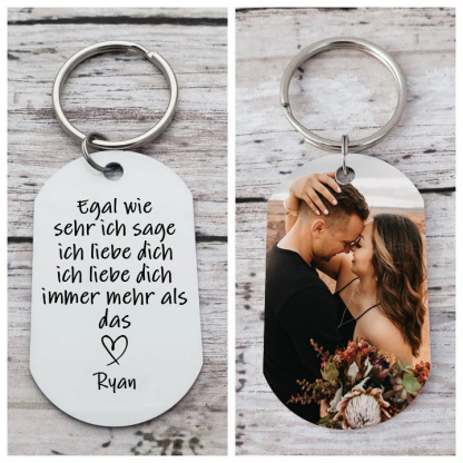 Personalisierbares Foto & 2 Namen Schlüsselanhänger-Ich liebe dich immer mehr als das-Geschenk für Paare