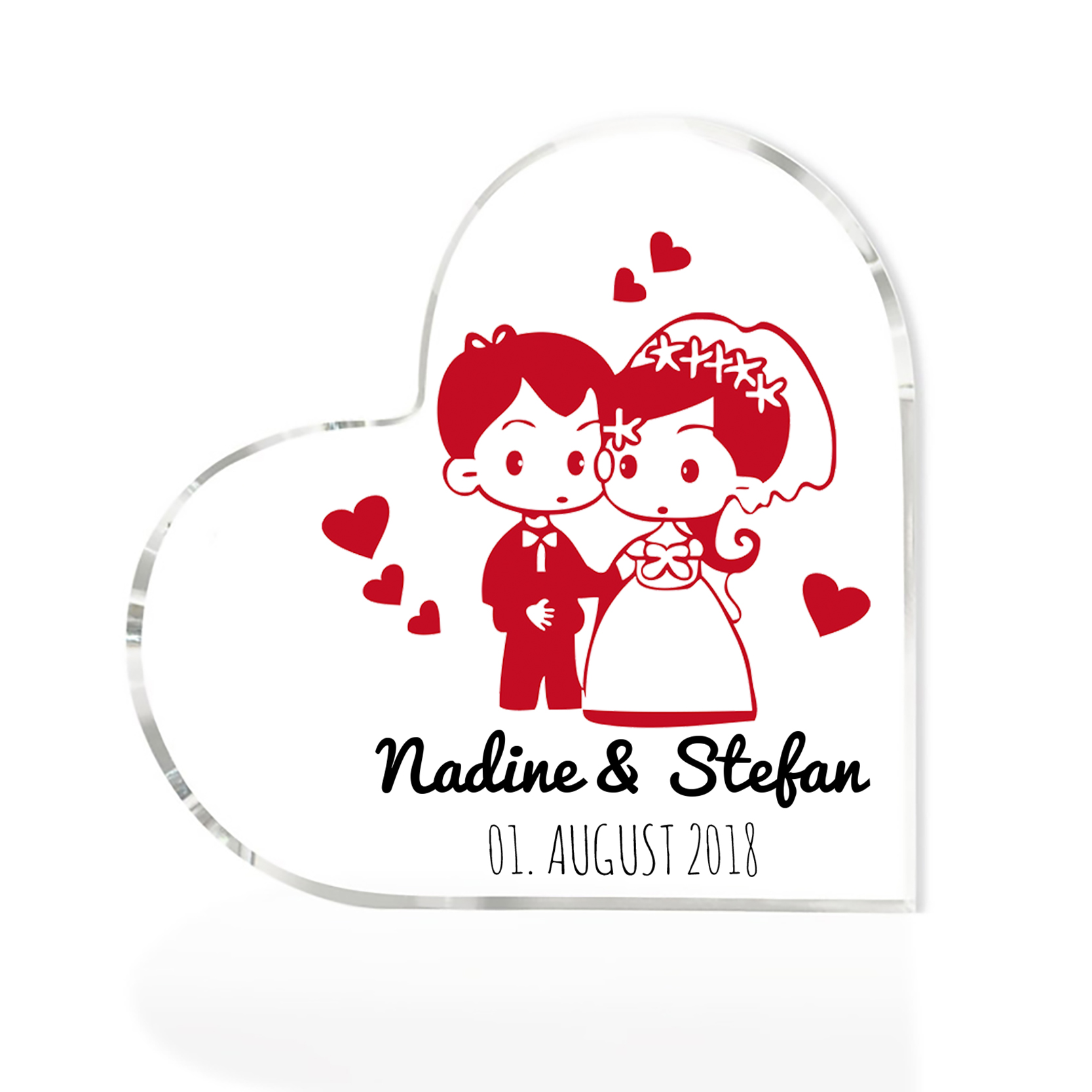 Personalisierte 2 Texte Acryl-Deko Schreibtischdekoration Hochzeitstag Geschenk für Paar