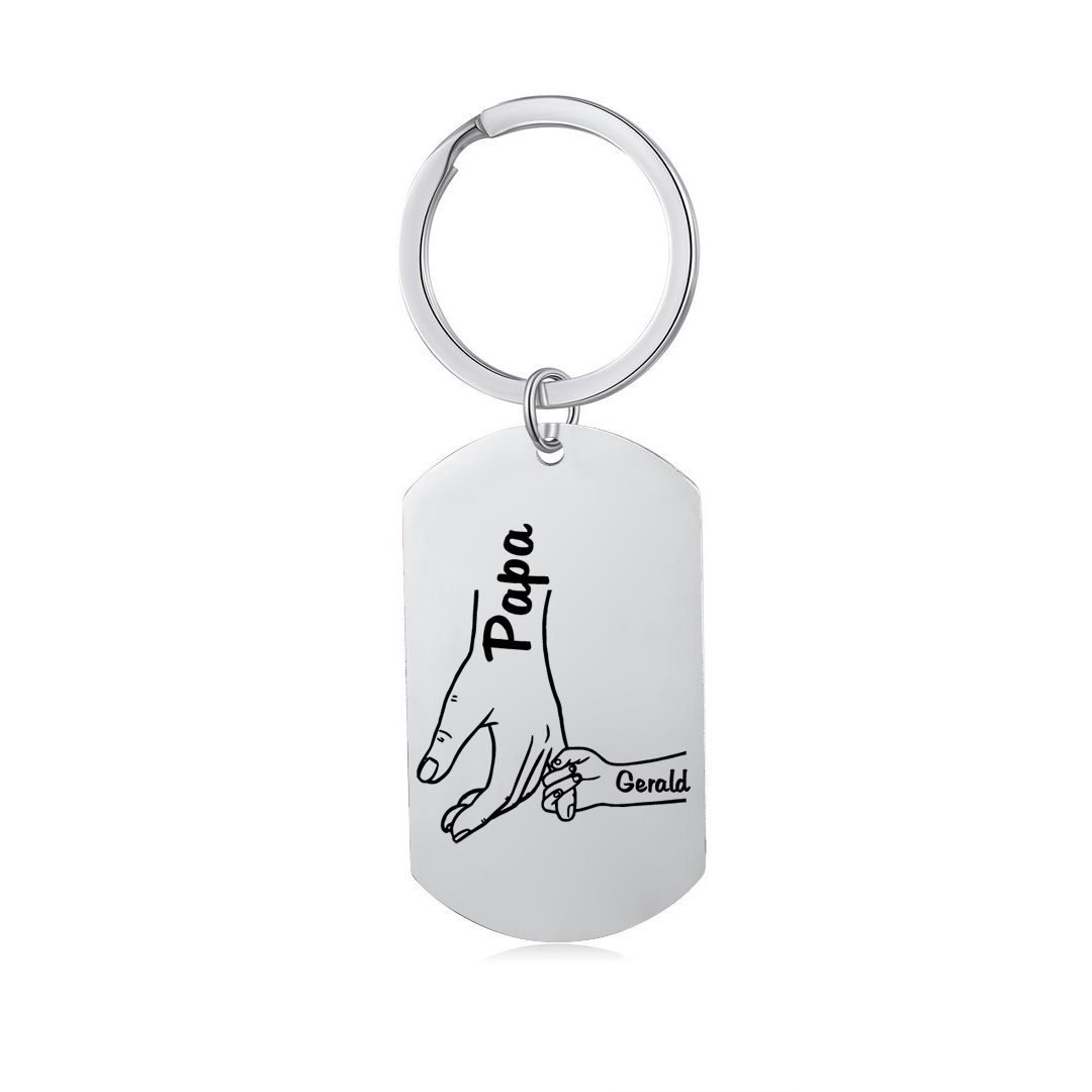 Personalisierbarer 1 Name Papa Hand Schlüsselanhänger-Lieber Papa du hast ja bereits mich-Geschenk für Vater