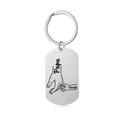 Personalisierbarer 1 Name Papa Hand Schlüsselanhänger-Lieber Papa du hast ja bereits mich-Geschenk für Vater