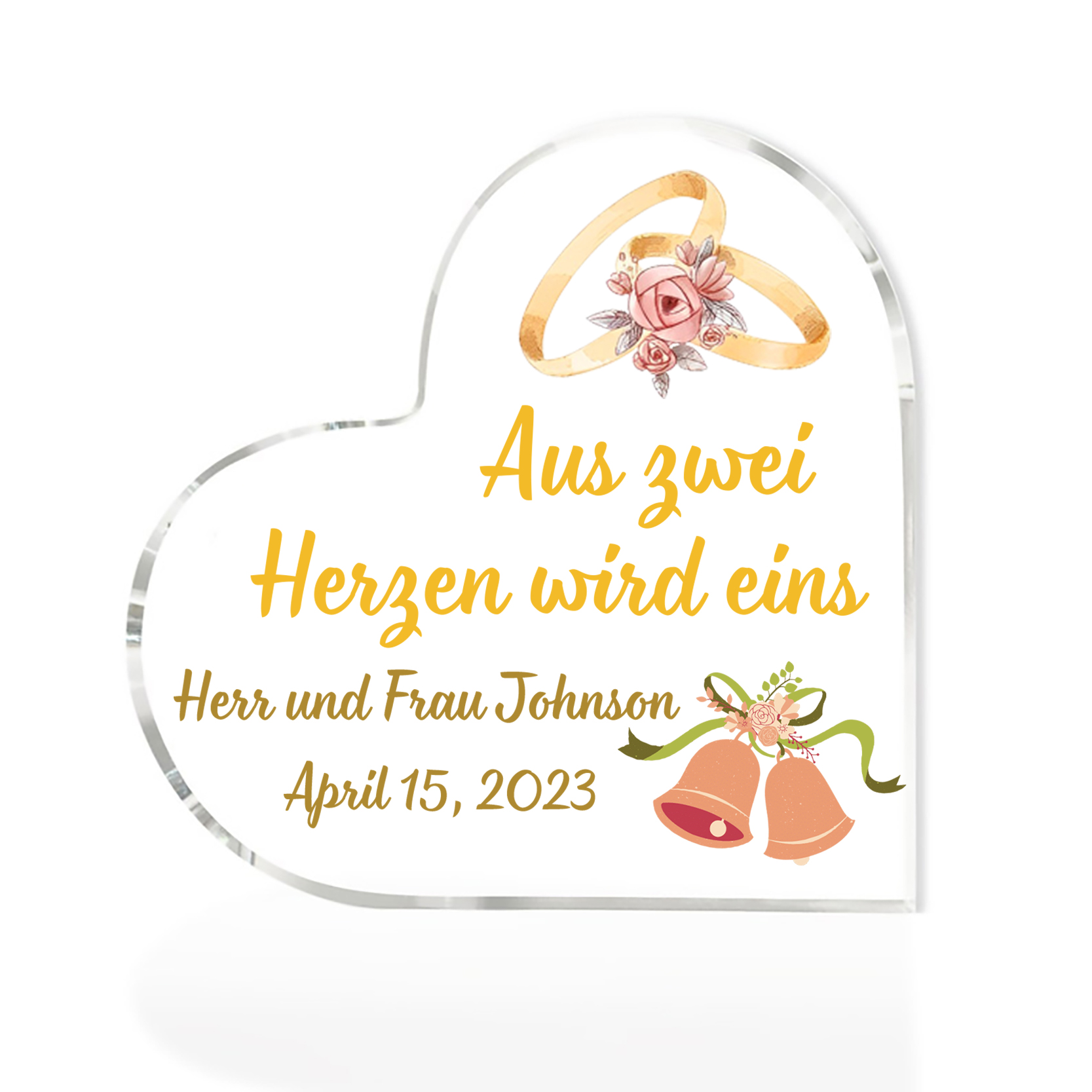 Personalisierte 2 Texte Acryl-Deko Schreibtischdekoration Hochzeit Geschenk für Paar