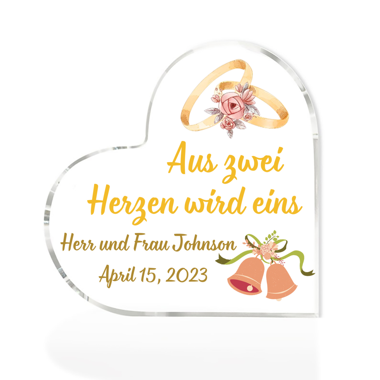 Personalisierte 2 Texte Acryl-Deko Schreibtischdekoration Hochzeit Geschenk für Paar
