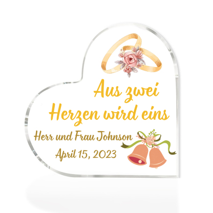 Personalisierte 2 Texte Acryl-Deko Schreibtischdekoration Hochzeit Geschenk für Paar
