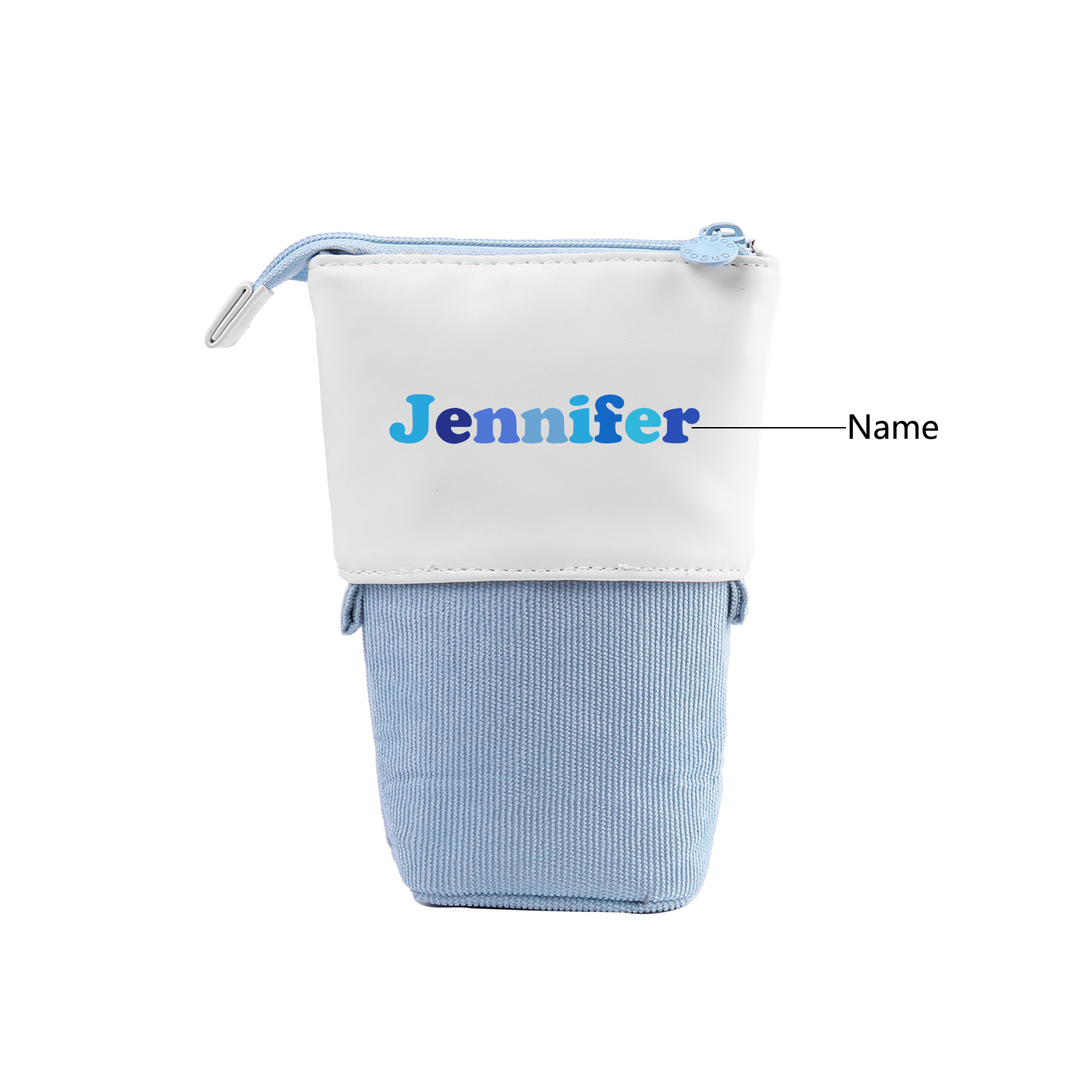 Personalisierter Name Leinwand PU-Leder Stifteetui Stifttasche