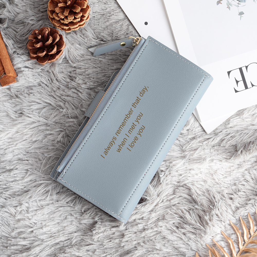 Frauen Lang Personalisierte Foto Geldbörse Gravierte Brieftasche