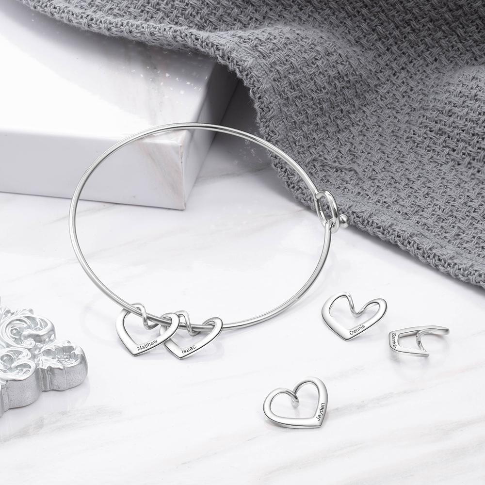 Damen Armband mit Gravuren 2 Herzen