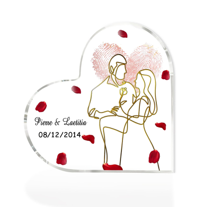 Personalisierte 2 Namen & Datum Acryl-Deko-Schreibtischdekoration für Paar