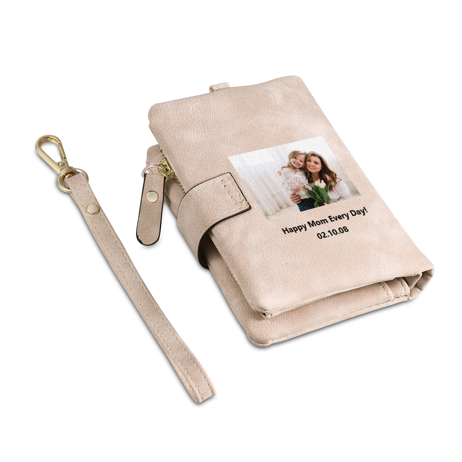 Damen Geldbörse Personalisierbarer Name & Foto & Text  PU Leder Geschenke für Frauen