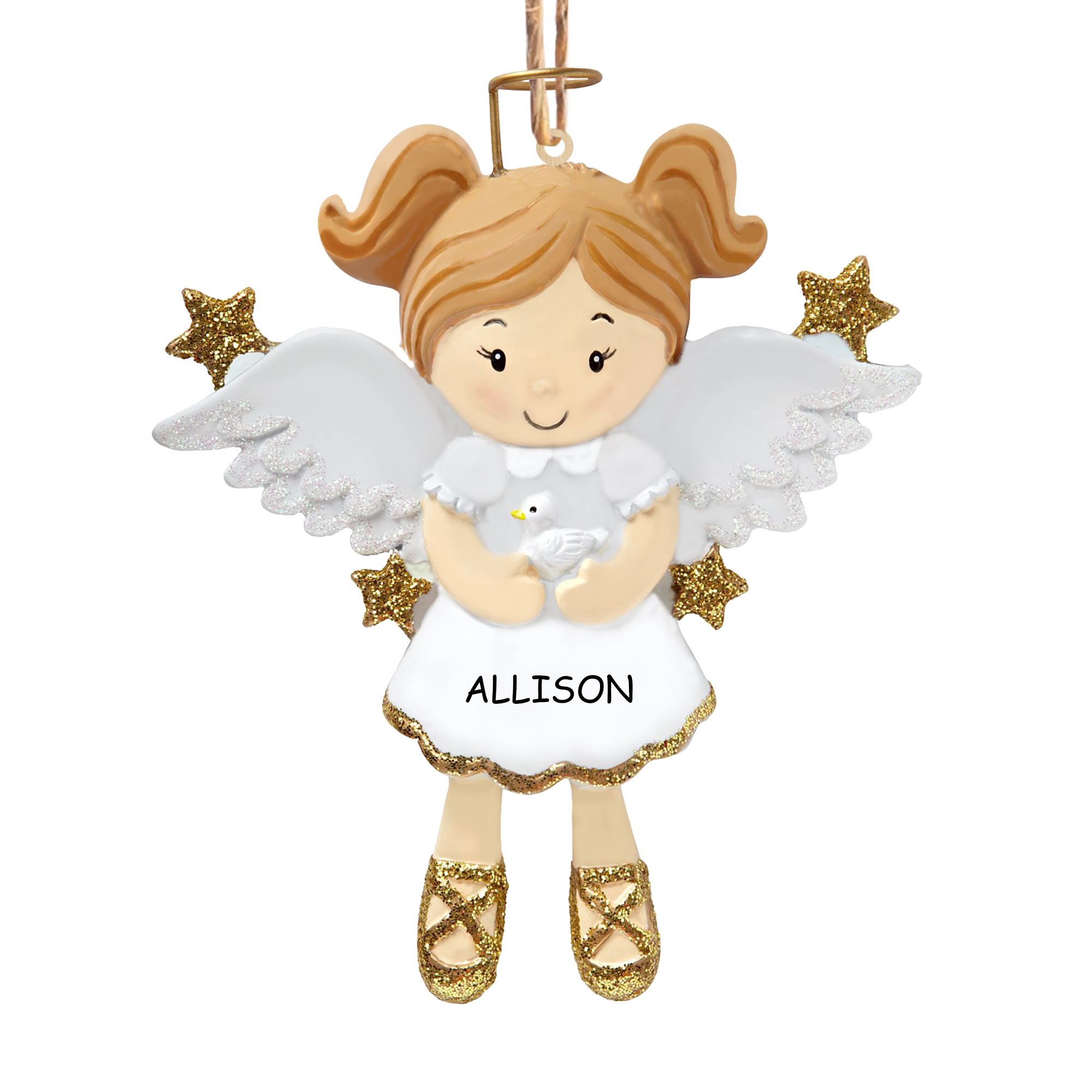 Holz Weihnachtsornament-Personalisierter Name & Jahr Engel Baby Ornament Schutzengel