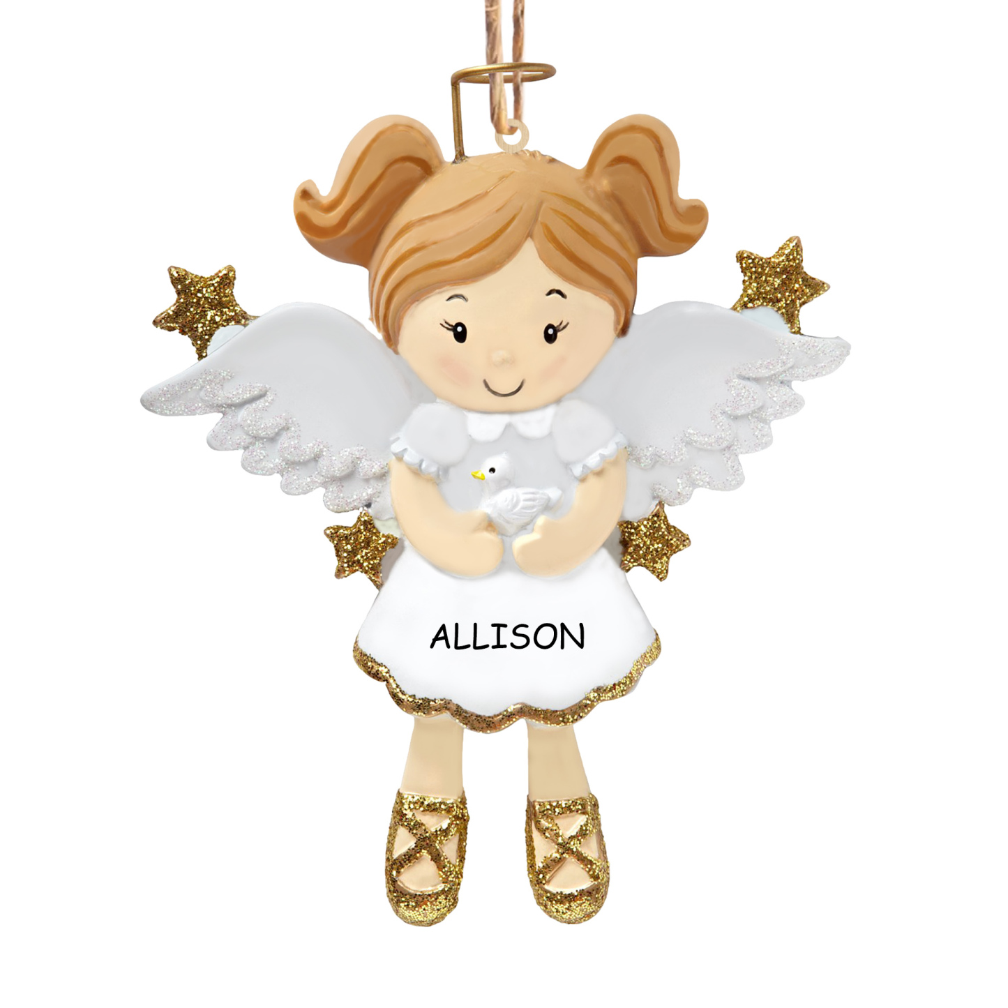 Holz Weihnachtsornament-Personalisierter Name & Jahr Engel Baby Ornament Schutzengel