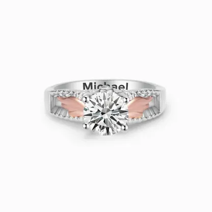 Personalisierter Gedenkring mit Flügeln – Ich bin keine Witwe. Ich bin die Frau eines Mannes mit Flügeln