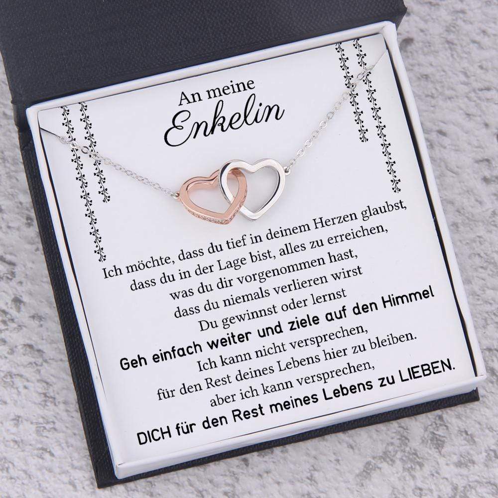 S925 Silber Herz Halskette - An Meine Enkelin von Großmama oder  Großpapa  -Geschenk mit Nachrichtenkarte 