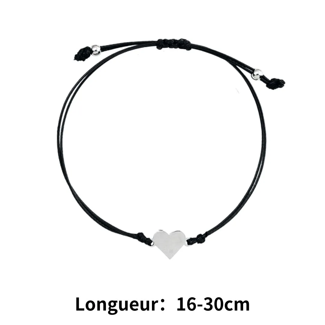 Kleines Zeichen der Liebe – Schwarz Herz-Armband