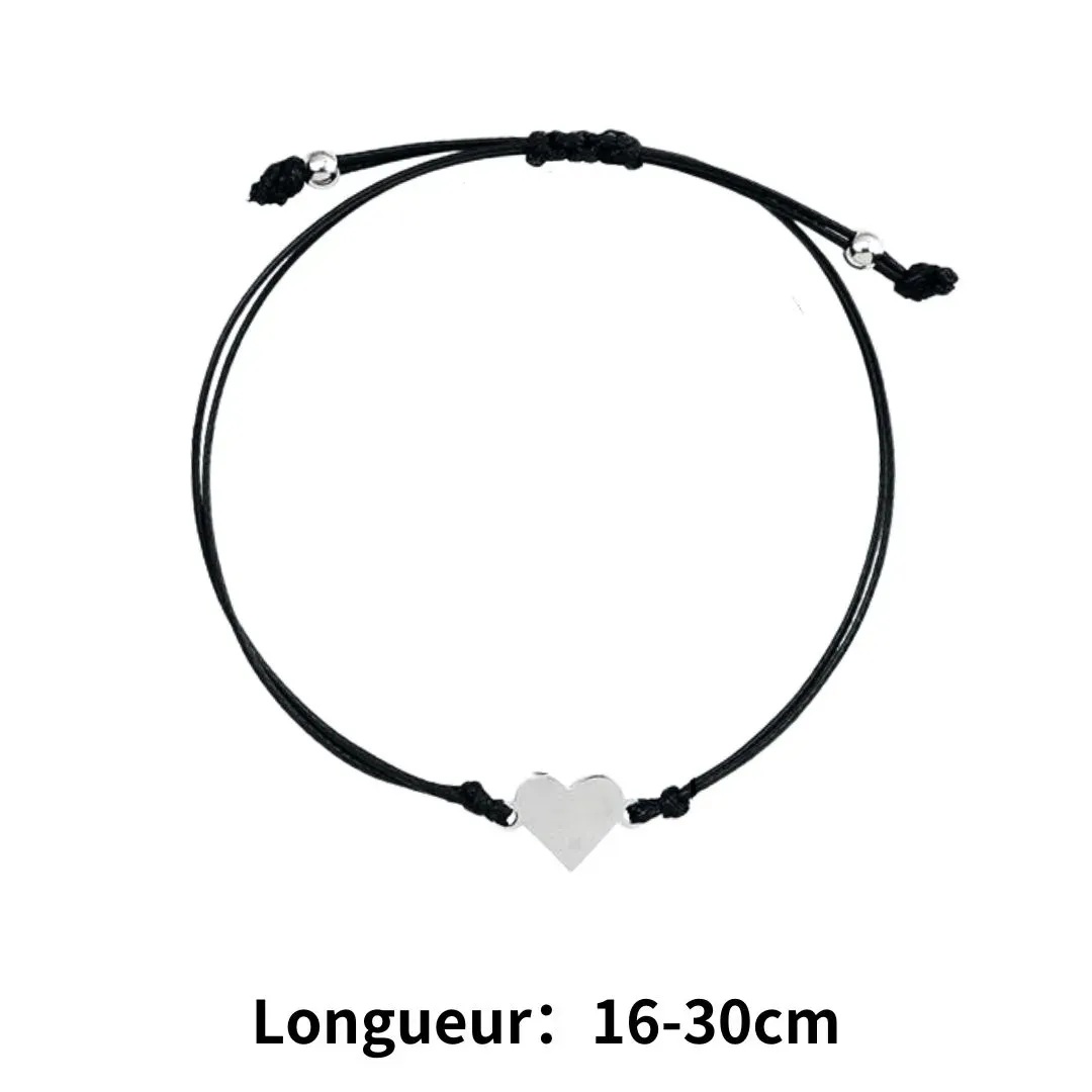 Kleines Zeichen der Liebe – Schwarz Herz-Armband