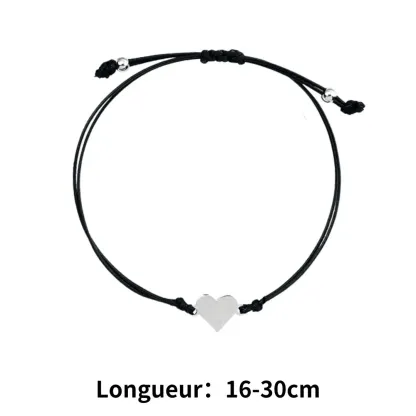 Kleines Zeichen der Liebe – Schwarz Herz-Armband