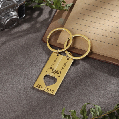 Personalisierte Partner-Schlüsselanhänger mit individueller Gravur im 2er Set - Herz Vereinbarung