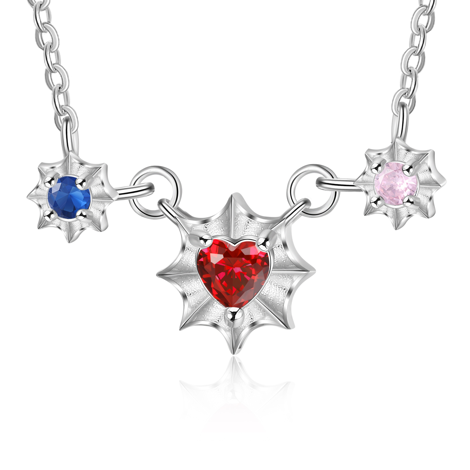 Personalisierter 3 Geburtssteine Seemuschel Halskette für Großmutter