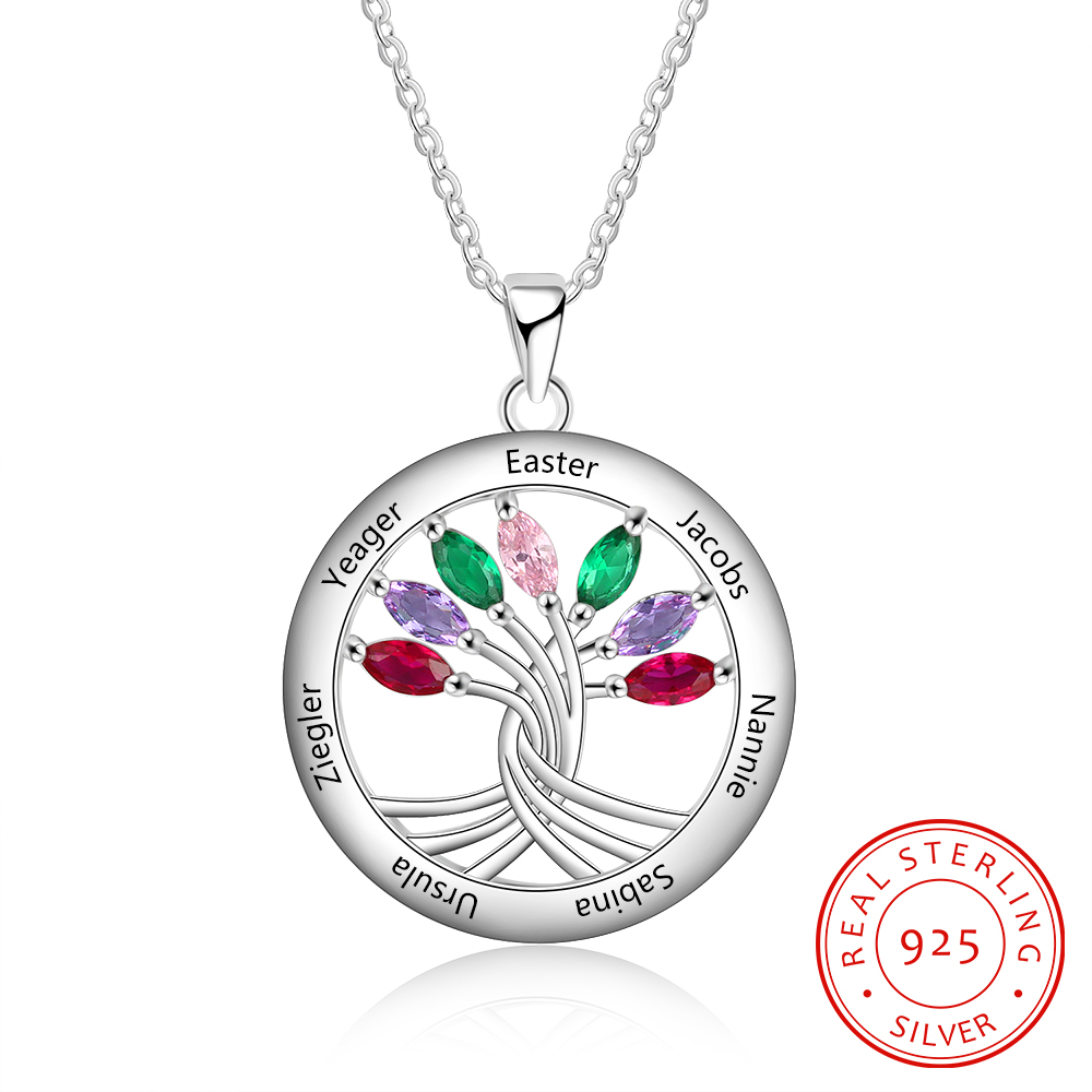 925 Sterling Silber Halskette Mit Mond & Rose Anhänger – Geburtsstein Smaragd, Verstellbar, Geschenk Für Frauen