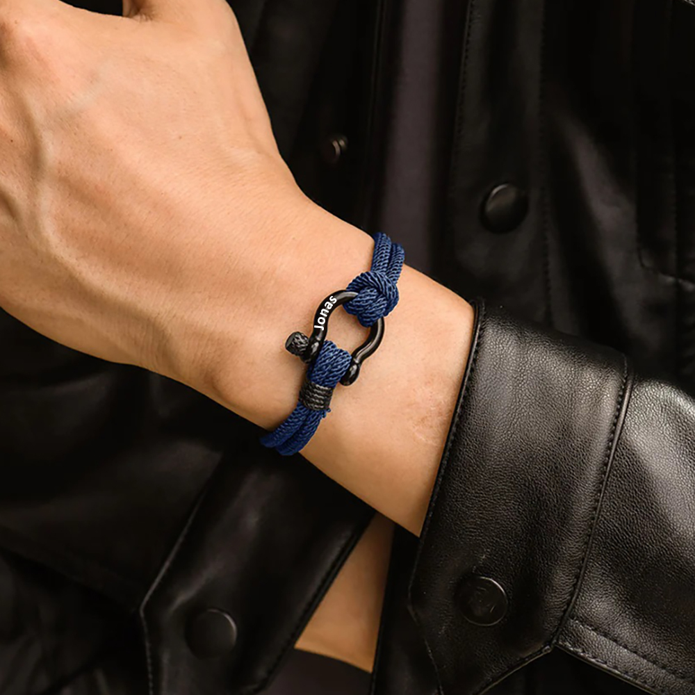 Personalisierbares 1 Name Handseil Armband-An meinen Sohn Glaube an dich selbst-Geschenk mit Nachrichtenkarte Kettenmachen
